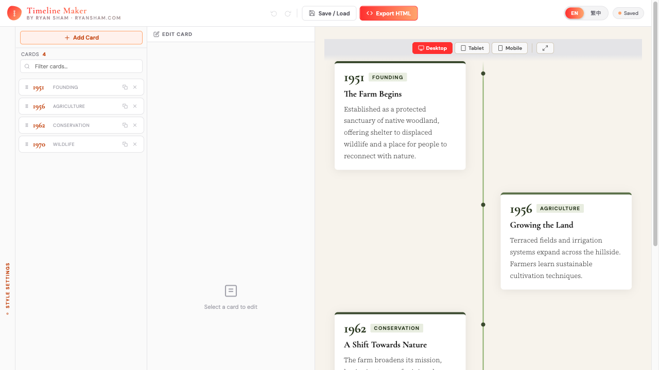 HTML Timeline Maker